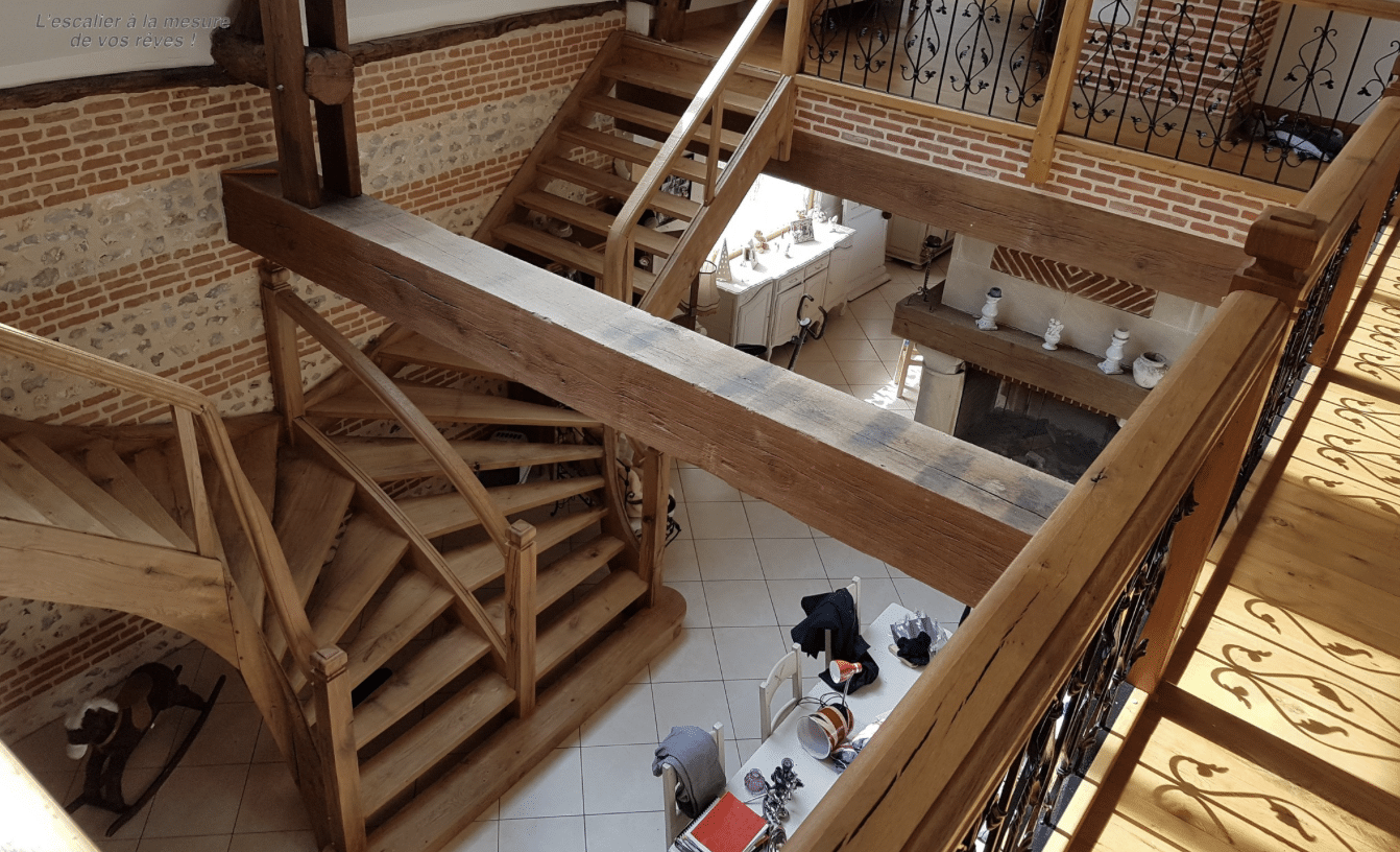 Installation compl&egrave;te d&rsquo;escalier en bois sur mesure soign&eacute;e &agrave; Rouen